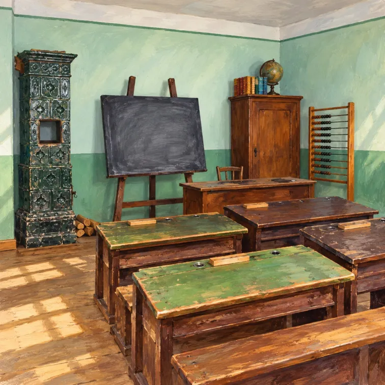 Ogled povečano sliko Ilustracija lokacije Muzejska učilnica »Šola moje mame«
